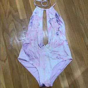 La Perla pink and purple one-piece swimsuit